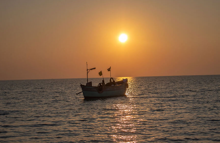 Sunset View At Shivrajpur Beach